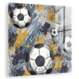 Voetbal - Abstract - Sport - Kleurrijk plexiglas 5mm klein -zzzproduct_nieuw