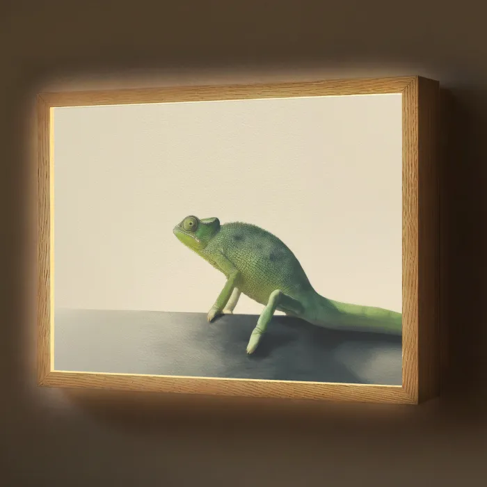Kameleon - Groen - Minimalistisch Light Box met batterij (Wandlamp) middel -z3d_website