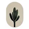 Cactus - Subtiel - Groen Wandcirkel Ovaal Forex klein -3d