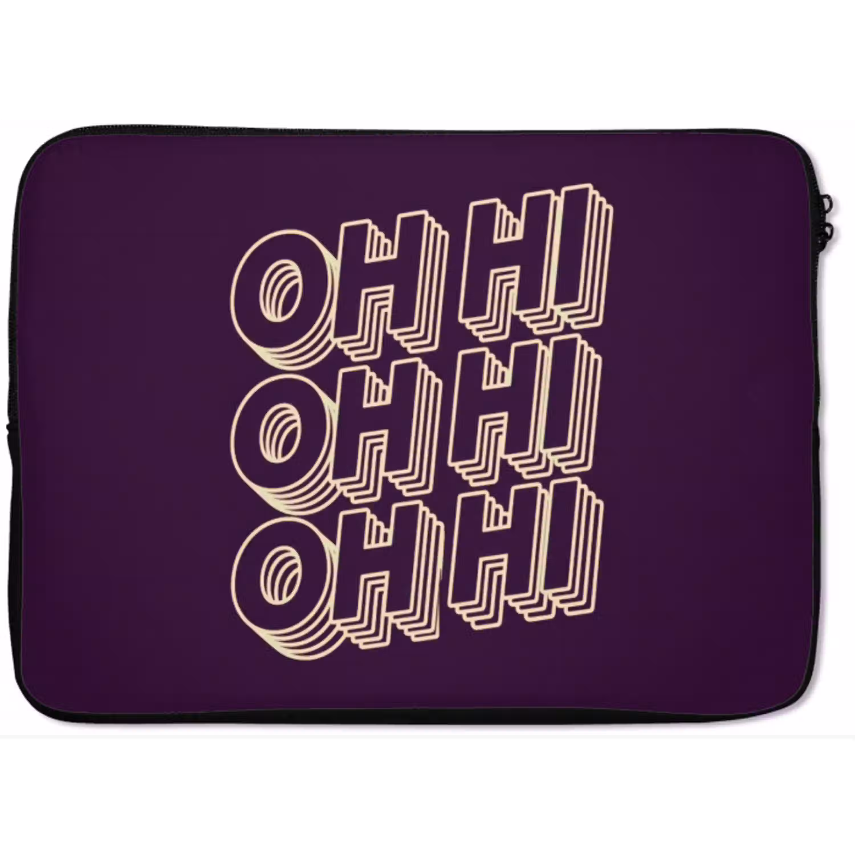 Oh hi - Paars - 3D laptophoes neopreen klein -zkaufland3dotto