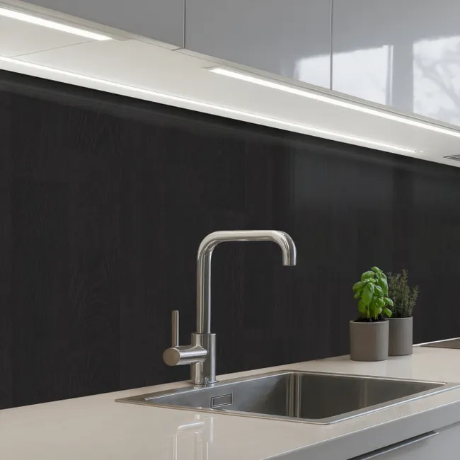 Plank - Zwart - Patronen keuken achterwand 2 middel 871 -3d_schuin