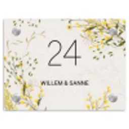 Gele bloemen - Klassiek Naambord Rechthoek middel -3d