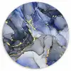 Marmer - Goud - Abstract - Blauw Wandcirkel kunststof plaat 5mm dik klein -3d