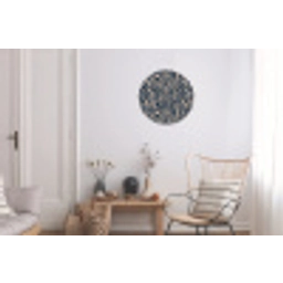 Zebra - Patroon - Blauw - Beige Wandcirkel aluminium klein 190 -woonkamer