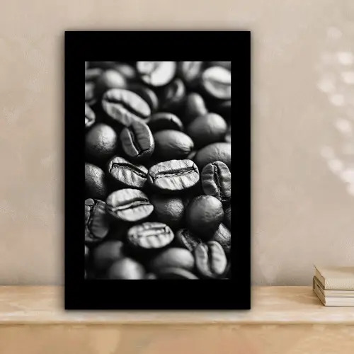 Koffiebonen - Zwart - Vintage canvas 2cm klein -sfeer1