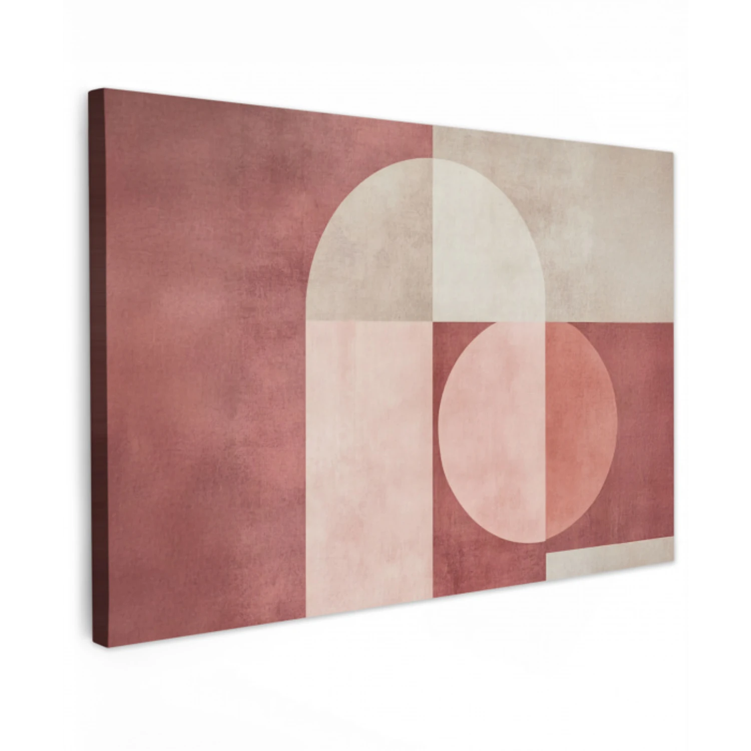 Figuren - Abstract - Roze Tuinposter op houten frame 2 cm dik klein -3d