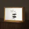 Bladeren - Zwart - Lotusbloem - Minimalitisch Light Box met kabel (Tafellamp) klein -z3d_website