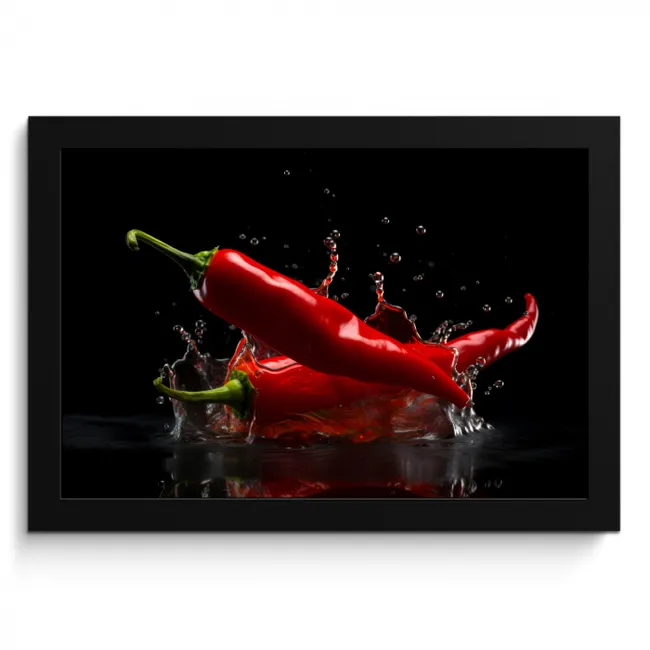 Peper - Rood - Zwart - Water - Groente KitchenYeah - Keuken - Fotolijst klein -3d