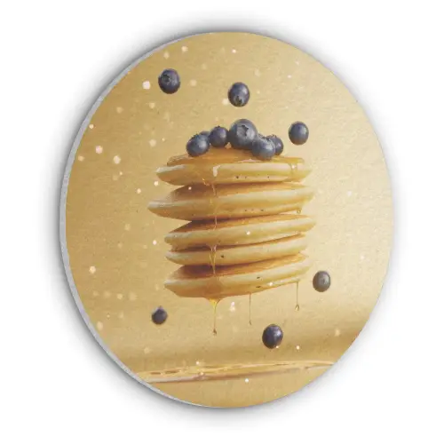 Pannenkoeken - Eten - Honing - Geel Akoestische PET Vilt - Rond klein -3d