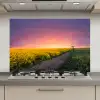 Bloemen - Weg - Lucht - Geel - Paars - Zonsondergang - Natuur keuken achterwand spatscherm klein -3d_website