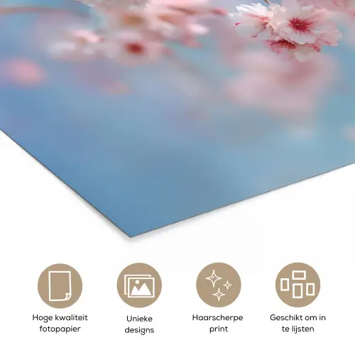 Takken - Bloesems - Roze poster papier klein -closeup_NL