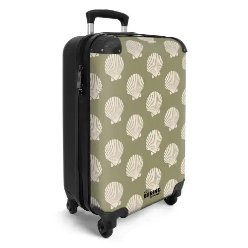 Patronen - Schelp patroon in grijsgroen NBS - Handbagage koffer - Kinderen Unisex middel -productfoto_3d