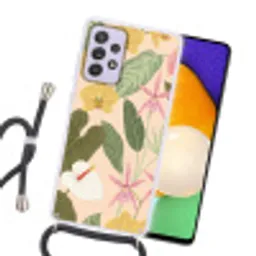 Patroon - Bloemen - Kleurrijk Hoesje Samsung Galaxy A52 5G met koord klein -sfeer1