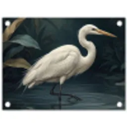 Reiger - Water - Natuur - Modern - Wit tuinposter los doek klein -3d