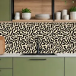 Abstract - Lijnen - Zwart keuken achterwand 2 middel 871 -sfeer3