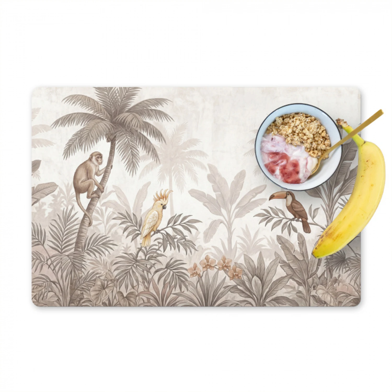Jungle - Dieren - Palmbomen Placemat vinyl groot -zzzproduct_Kitchenyeah-website