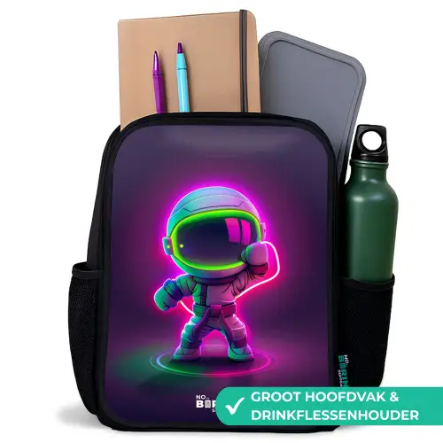 Space karate neon Rugzak - Zwart middel -inhoud_NL