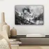 Krijger - Draak - Grijs canvas 2cm klein -sfeer6
