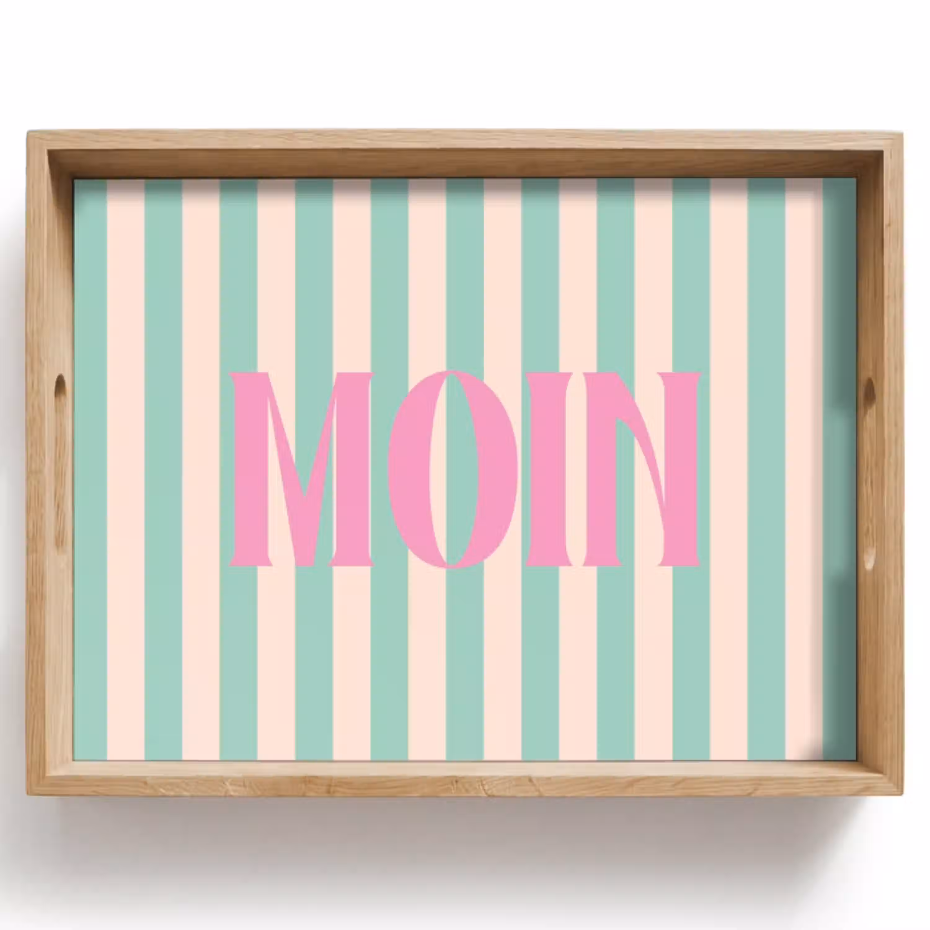 Roze - Groen - Strepen - Moin Dienblad Rechthoek middel -z3d_shopping