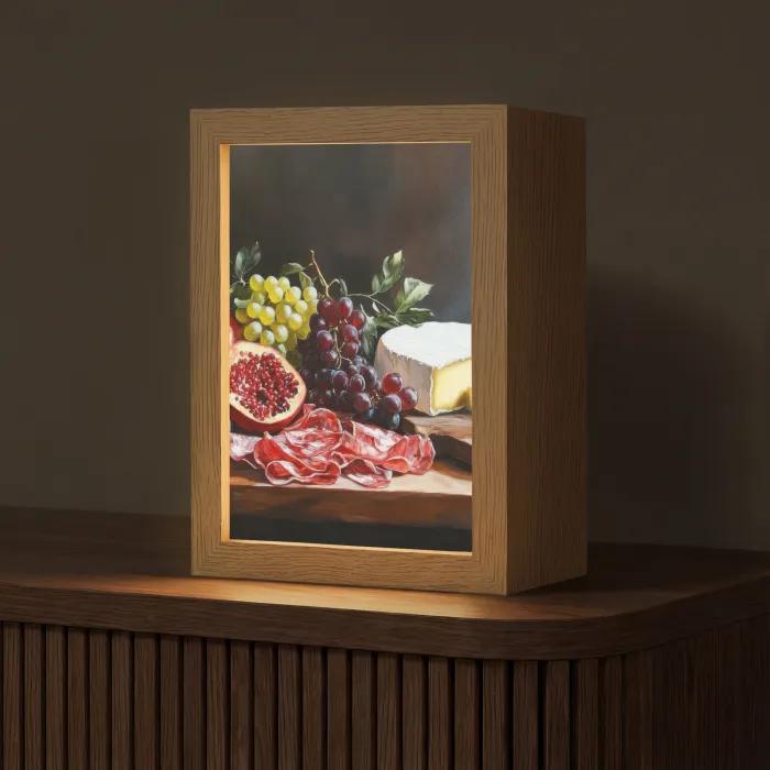 Borrelplank - Stilleven - Vintage Light Box met kabel (Tafellamp) klein -z3d_website