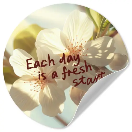 Bloesems - Zonlicht - Quote - Wit Wandcirkel behangsticker klein -3d