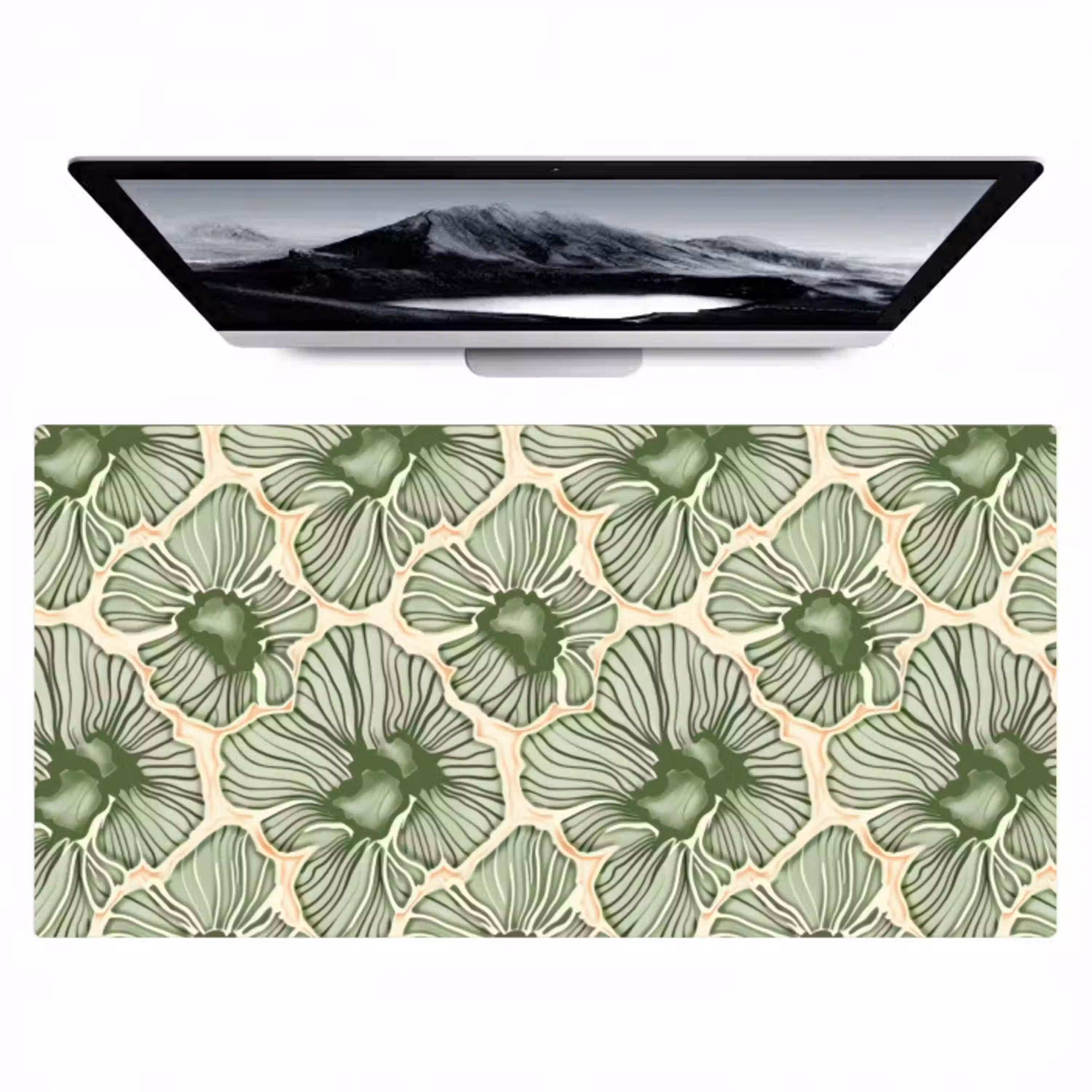 Groen - Botanisch - Bloemen - Organisch - Patroon Muismat XXL klein 681 -zzz3d