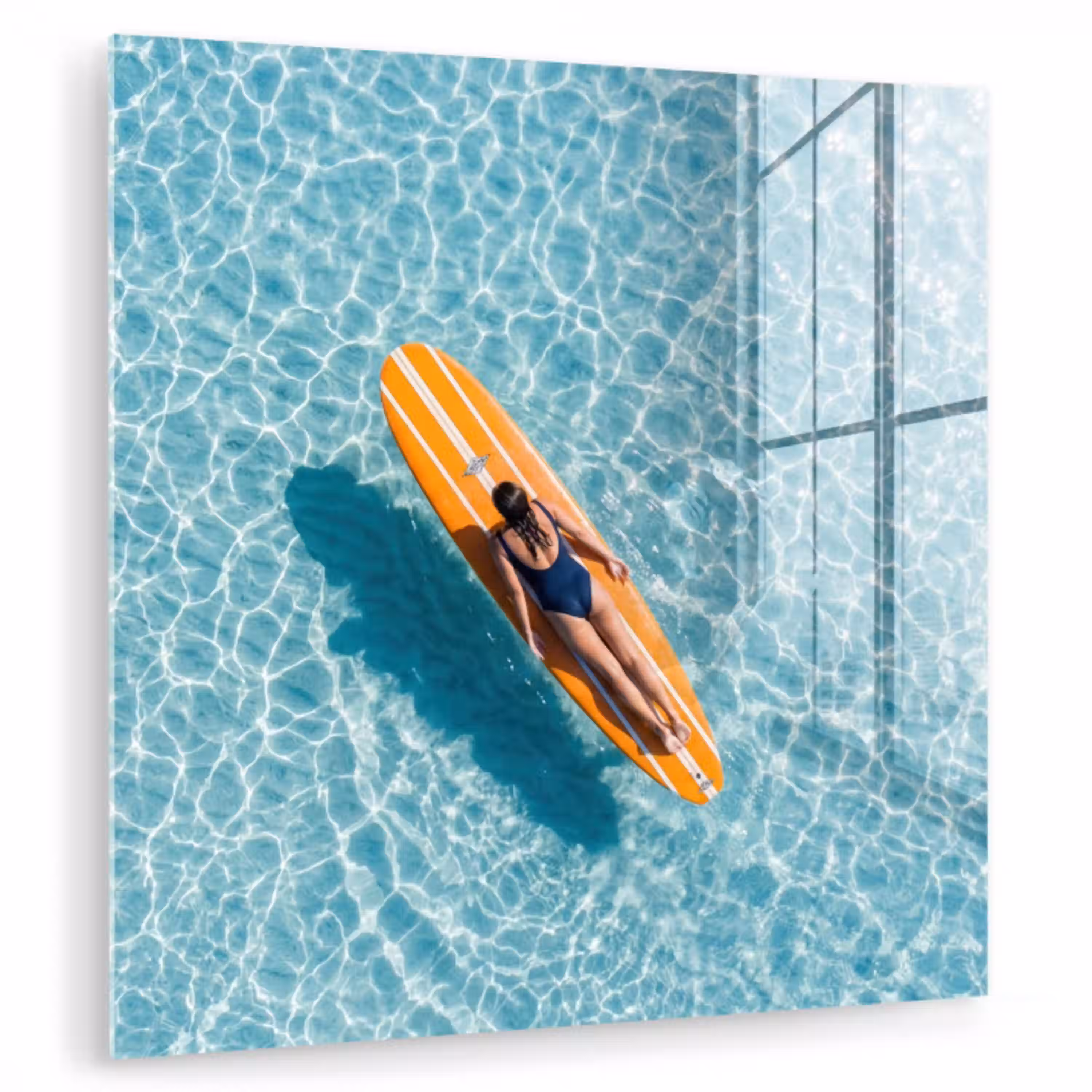 Surfboard - Water - Badpak - Oranje plexiglas 5mm klein -zzzproduct_nieuw