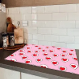 Hartjes - Patroon - Rood Inductie beschermer vinyl 3mm klein 276 -sfeer3
