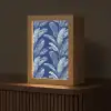 Blad - Palm - Blauw Light Box met kabel (Tafellamp) klein 925 -z3d_website