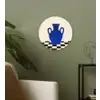 Vaas - Blauw - Geblokt - Modern Wandcirkel kunststof plaat 5mm dik klein -sfeer3