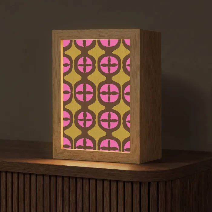 Modern - Patroon - Roze Light Box met kabel (Tafellamp) klein 925 -z3d_website