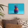 Ananas - Regenboog - Blauw - Popart canvas 2cm klein -sfeer1