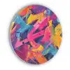 Abstract - Vormen - Kleurrijk Akoestische PET Vilt - Rond klein -3d