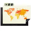 Wereldkaart - Oranje - Kleurrijk Inductie beschemer met haakjes klein -3d