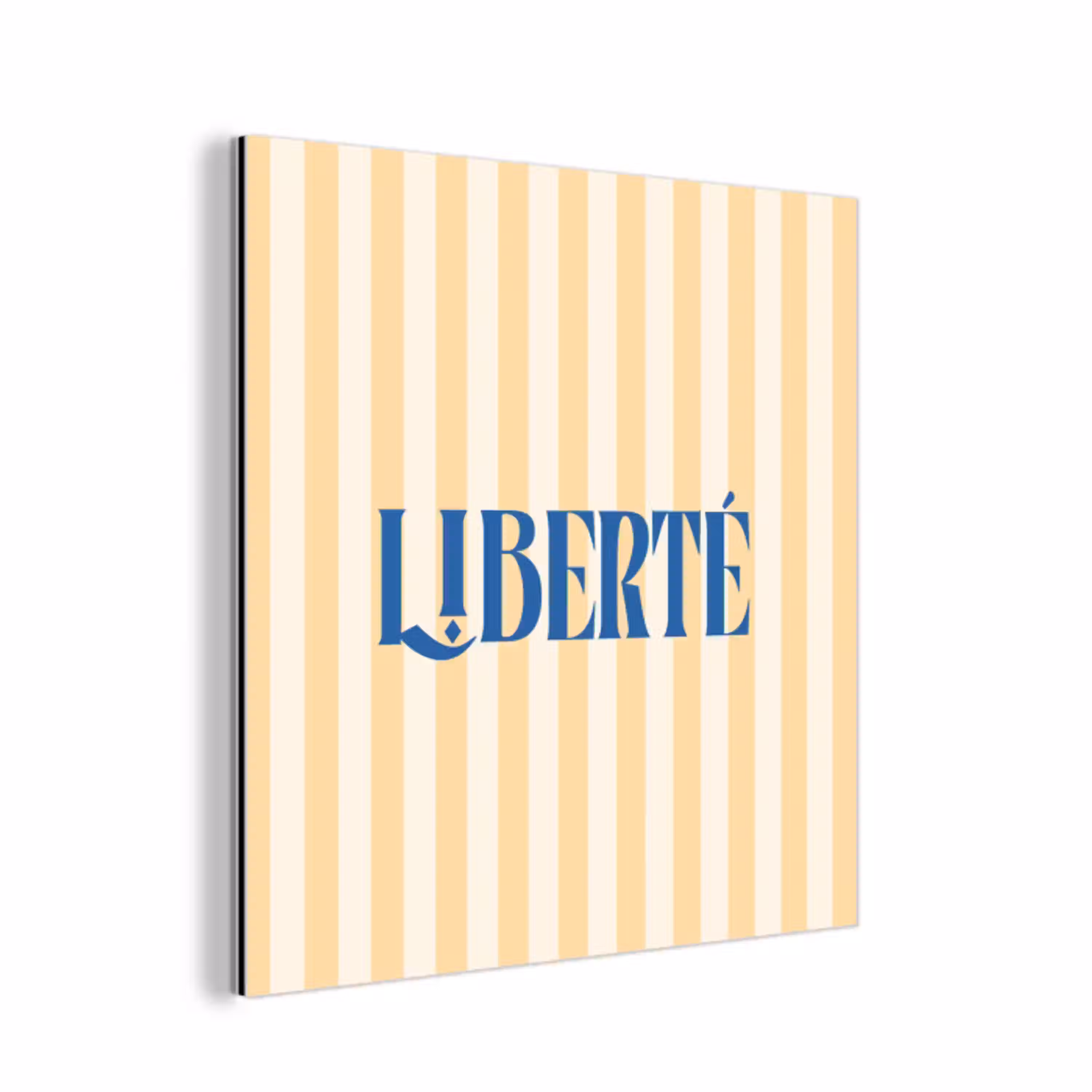 Blauw - Geel - Strepen - Liberté aluminium wit klein -3d