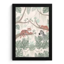 Jungle - Rustiek - Pastel fotolijst zwart zonder passe partout klein -3d