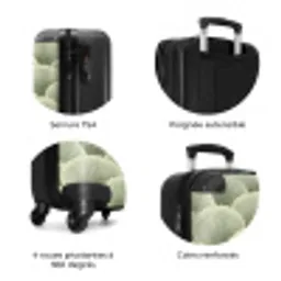 Waaier - Blad - Groen NBS - Handbagage koffer - Volwassenen Unisex middel zzzzzzzbolletjes_FR