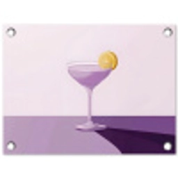 Cocktail - Paars - Minimalistisch - Citroen tuinposter los doek klein -3d