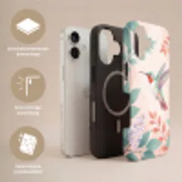 Kolibrie - Vliegen - Natuur - Illustratie - Kleurrijk Toughcase MagSafe Apple iPhone 17 klein -USP_Lagen_NL