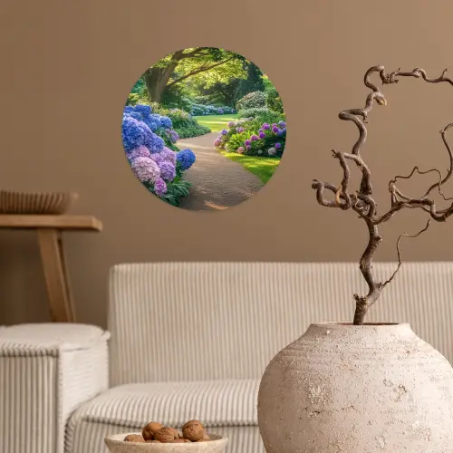 Hortensia- Park - Pad Wandcirkel behangsticker klein -sfeer1