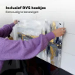 Abstract - Structuur - Goud - Grijs - Modern Inductie beschemer met haakjes klein -ky-ophangen-nl