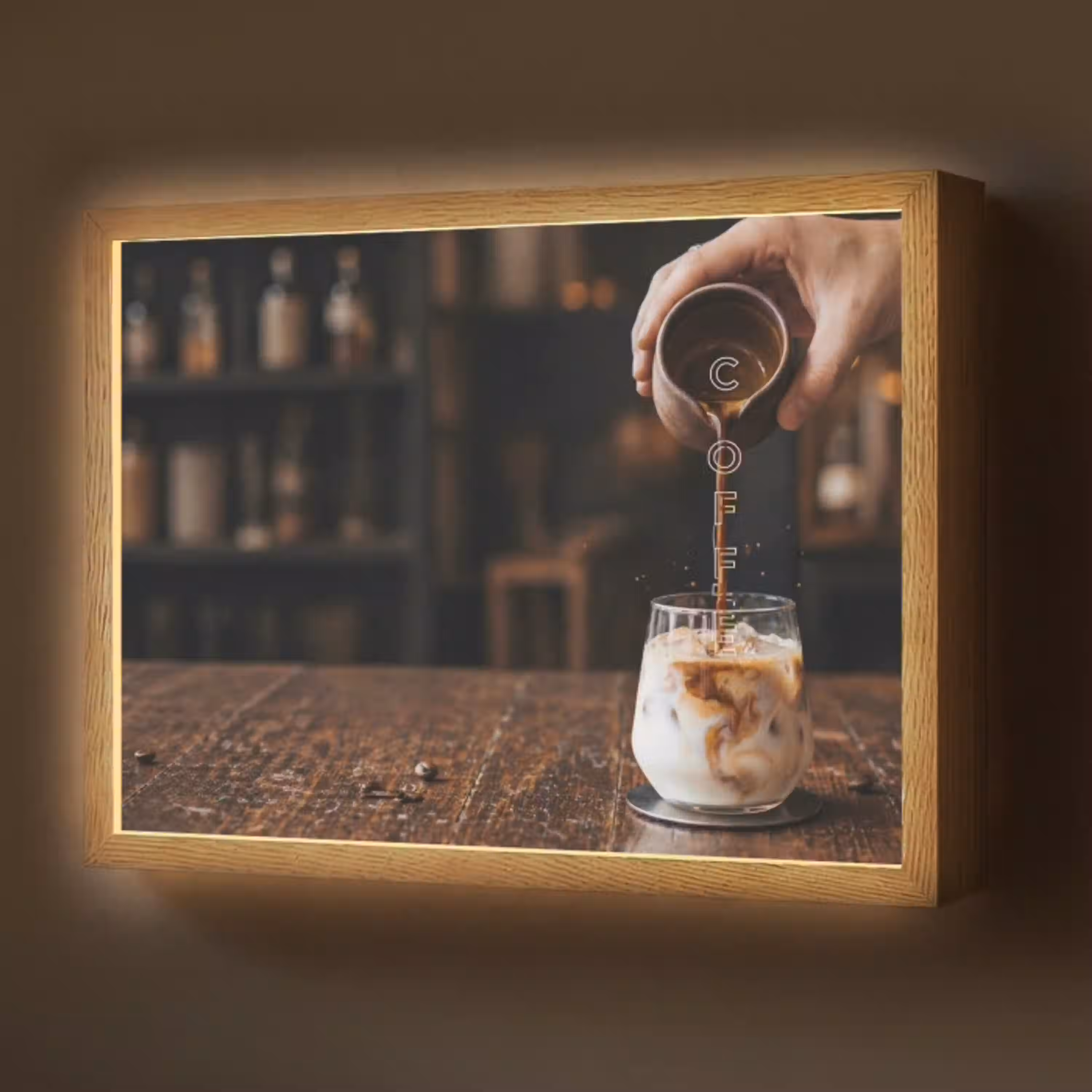 Espresso - Melk - Café Light Box met batterij (Wandlamp) middel -z3d_website