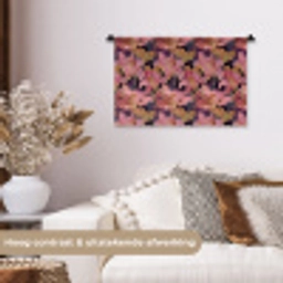 Lelies - Patroon - Roze - Goud Wandkleed katoen klein 269 -sfeer1
