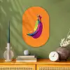 Felle kleuren - Banaan - popart Wandcirkel Ovaal Forex klein -sfeer2
