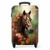 Koffer - Paard - Bloemen - Natuur - Dieren - Bos - Oranje NBS - Handbagage koffer - Unisex middel -productfoto_recht