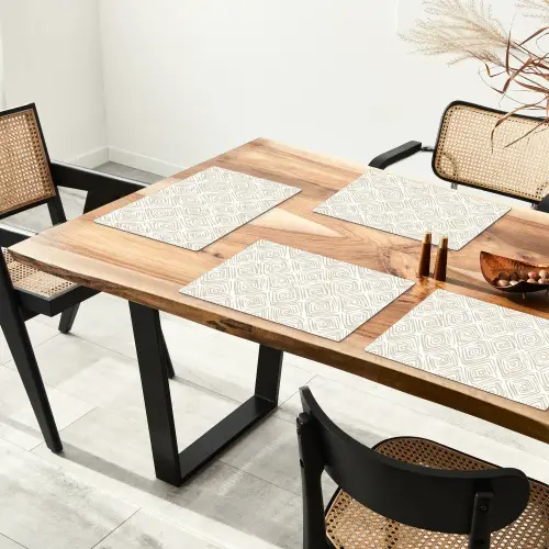 Abstract - Ruit - Beige Placemat vinyl groot 368 -zzsfeer4_Kitchenyeah-website