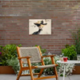 Vrouw - Hoed - Verf Tuinposter op houten frame 2 cm dik klein -sfeer3