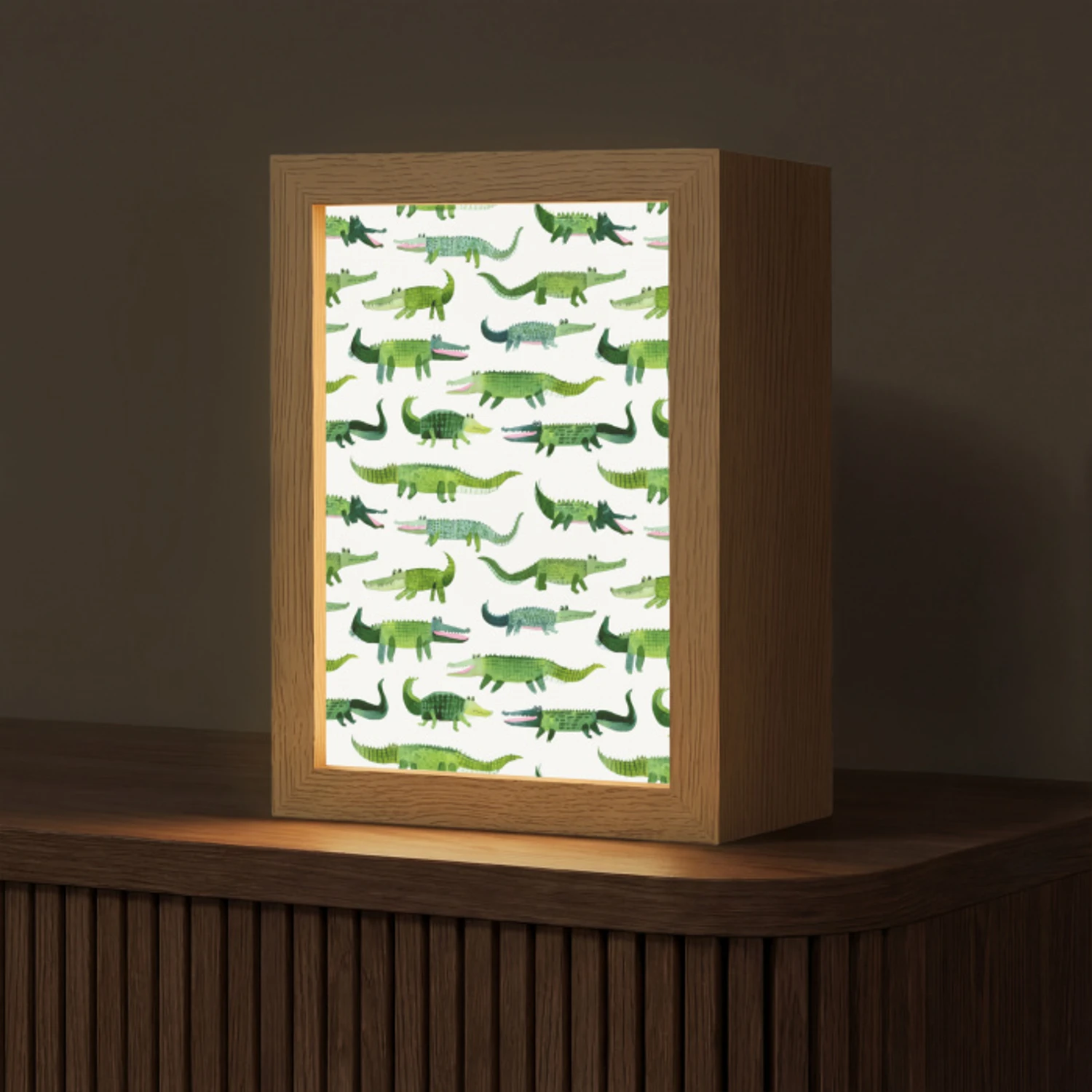 krokodillen - Speels - Groen Light Box met kabel (Tafellamp) klein 925 -z3d_website