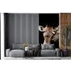 Giraffe - Dieren - Zwart - Portret - Dieren fotobehang vinyl groot -bank