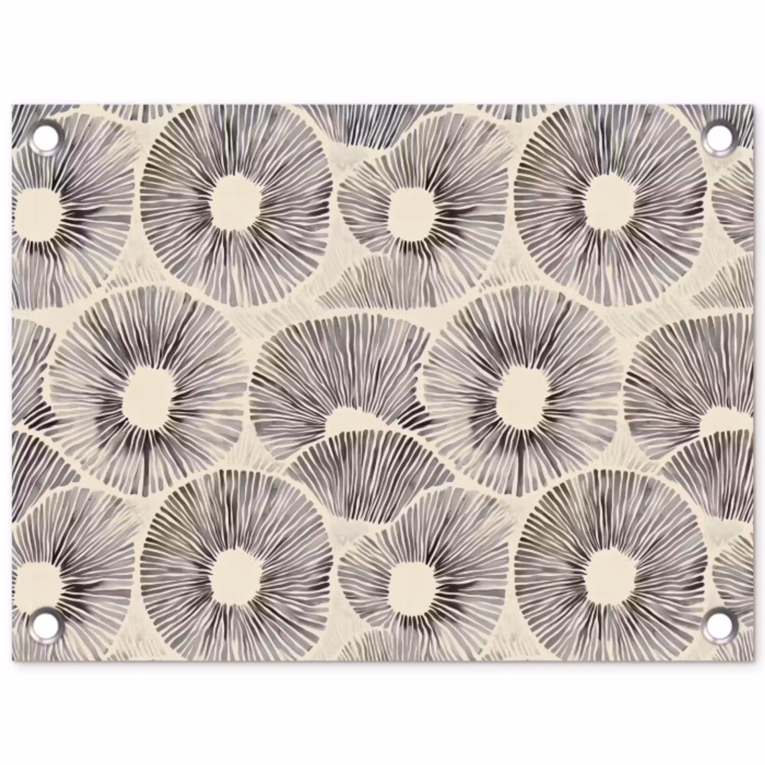 Cirkels - Patroon - Zwart tuinposter los doek klein 239 -3d